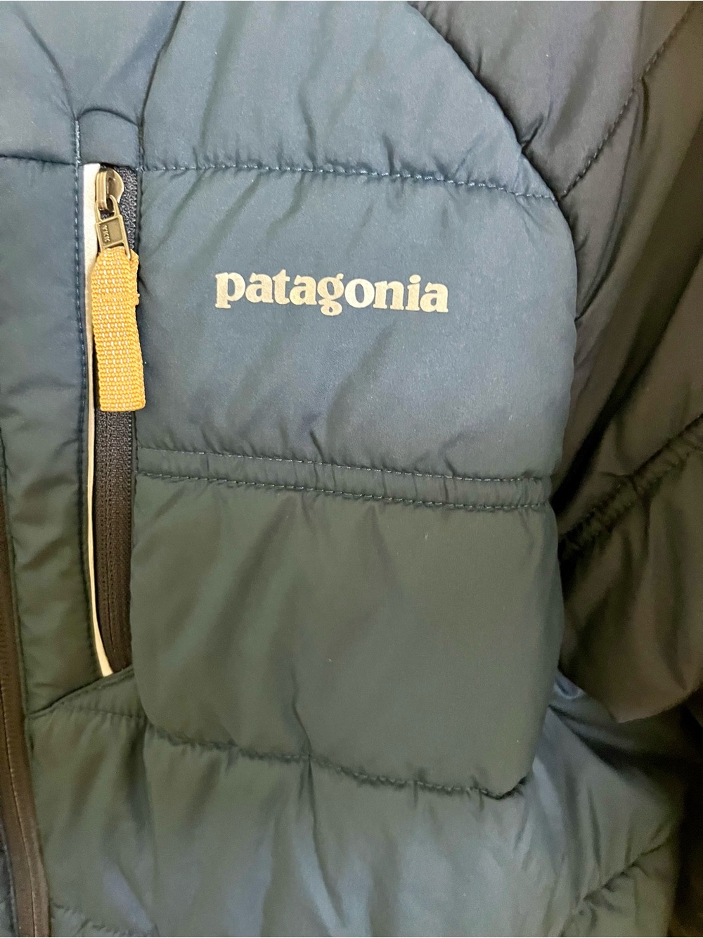 Patagonia Boys Pune Grove Insulated Ski Jacket Blue Size Large 12 Puffer Hooded - Picture 3 of 4